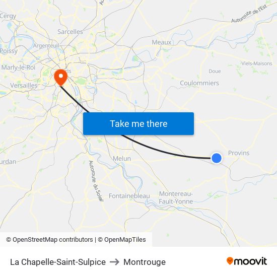 La Chapelle-Saint-Sulpice to Montrouge map