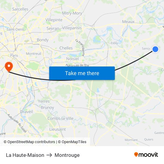 La Haute-Maison to Montrouge map