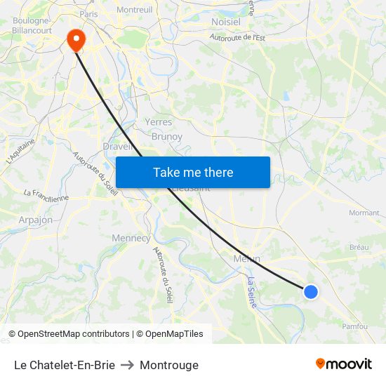 Le Chatelet-En-Brie to Montrouge map