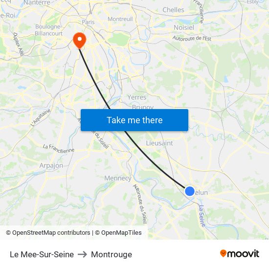 Le Mee-Sur-Seine to Montrouge map