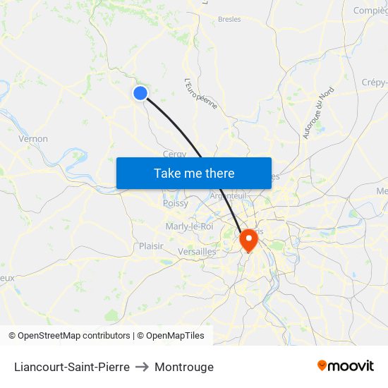 Liancourt-Saint-Pierre to Montrouge map