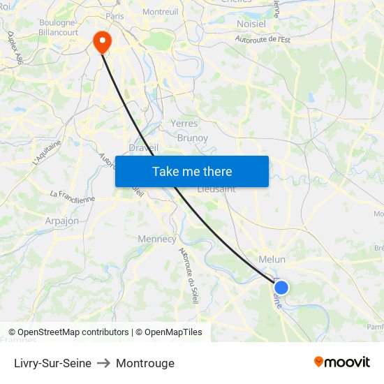 Livry-Sur-Seine to Montrouge map