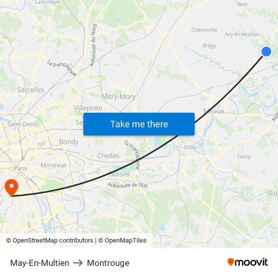 May-En-Multien to Montrouge map