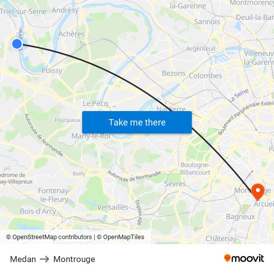 Medan to Montrouge map