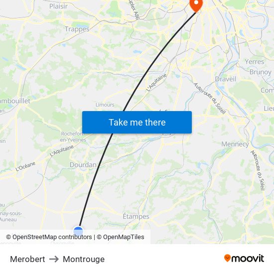 Merobert to Montrouge map