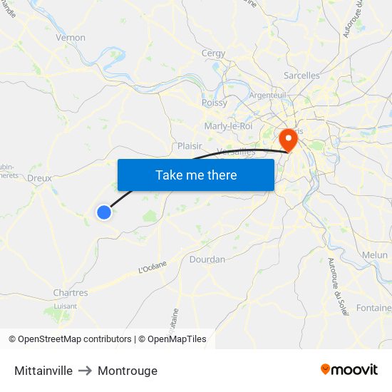 Mittainville to Montrouge map