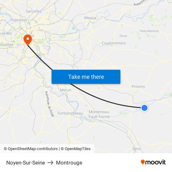 Noyen-Sur-Seine to Montrouge map