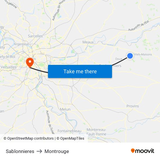 Sablonnieres to Montrouge map