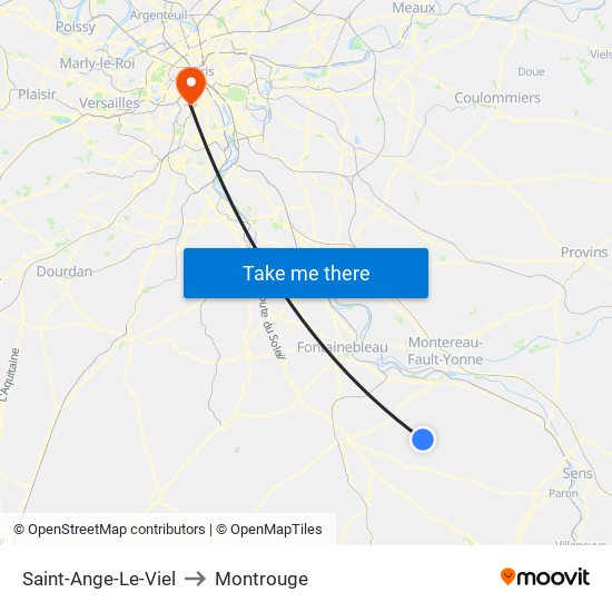 Saint-Ange-Le-Viel to Montrouge map