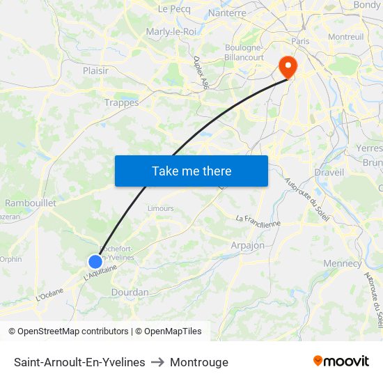 Saint-Arnoult-En-Yvelines to Montrouge map