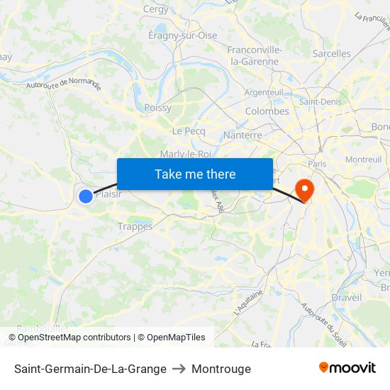 Saint-Germain-De-La-Grange to Montrouge map