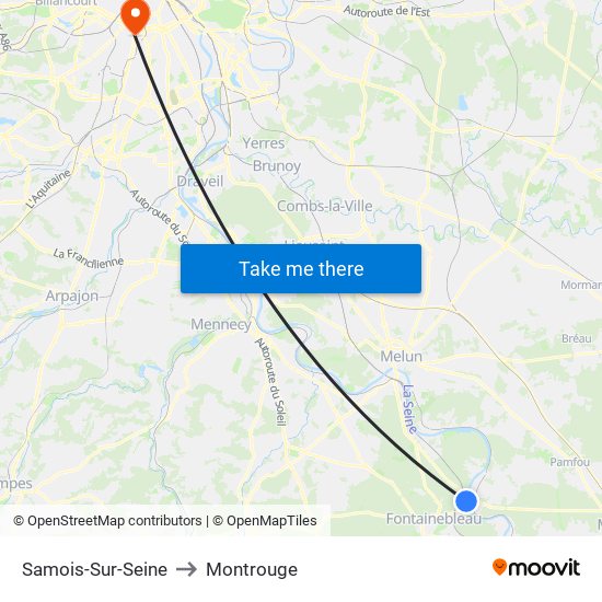 Samois-Sur-Seine to Montrouge map