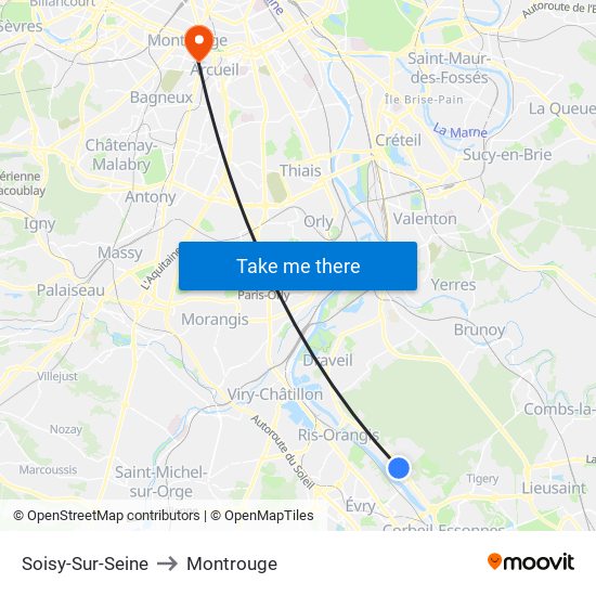 Soisy-Sur-Seine to Montrouge map