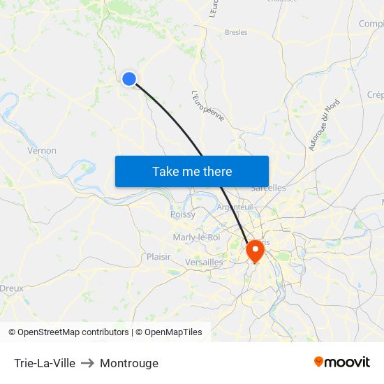 Trie-La-Ville to Montrouge map