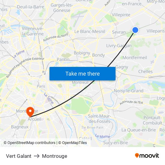 Vert Galant to Montrouge map