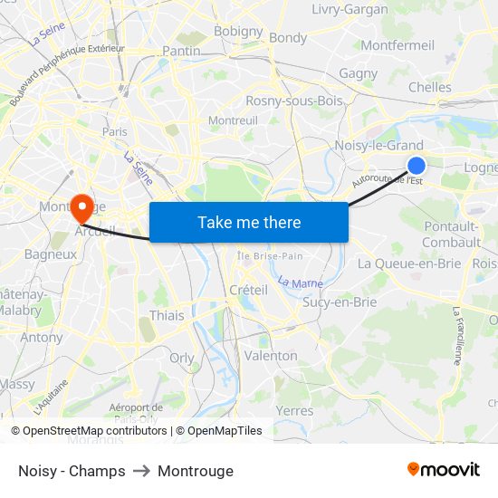 Noisy - Champs to Montrouge map