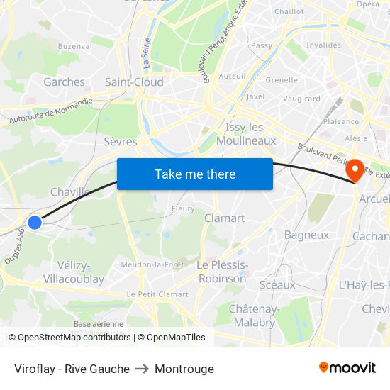 Viroflay - Rive Gauche to Montrouge map