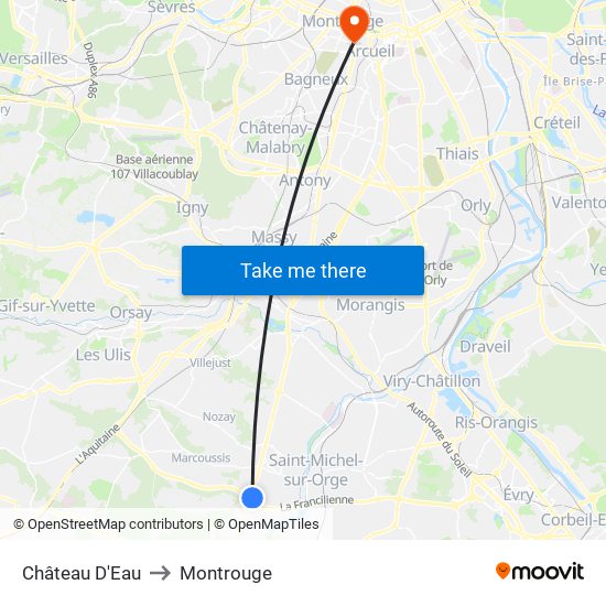 Château D'Eau to Montrouge map