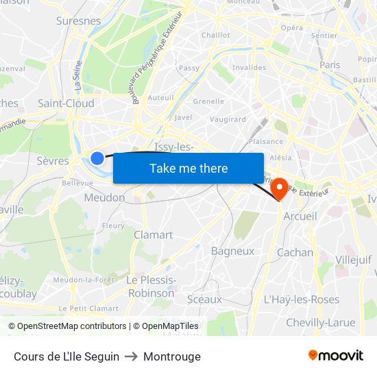 Cours de L'Ile Seguin to Montrouge map