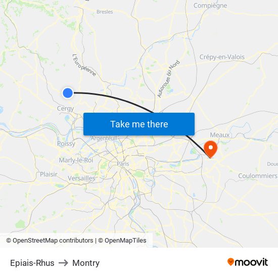 Epiais-Rhus to Montry map