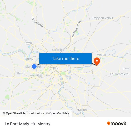 Le Port-Marly to Montry map