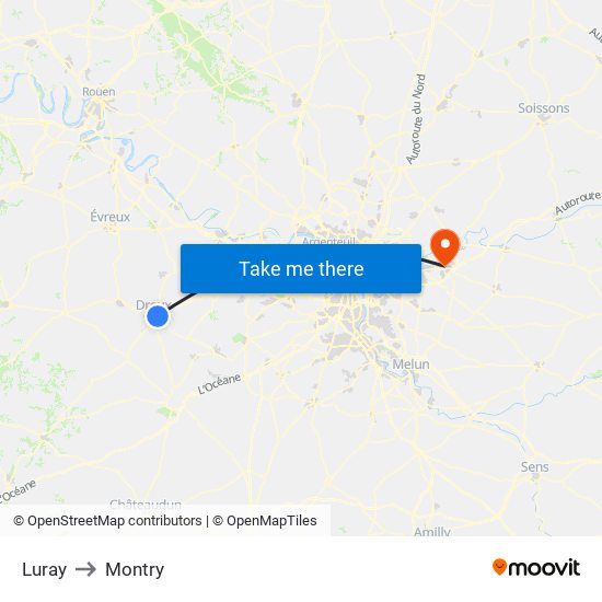Luray to Montry map