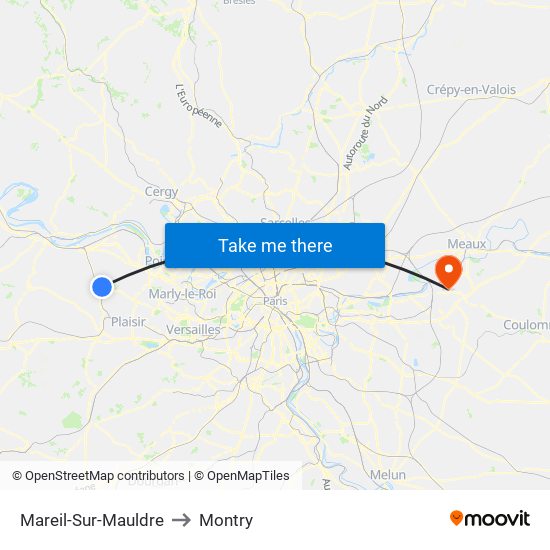 Mareil-Sur-Mauldre to Montry map