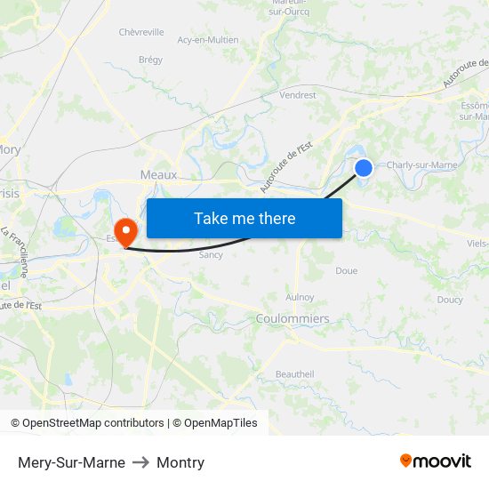 Mery-Sur-Marne to Montry map