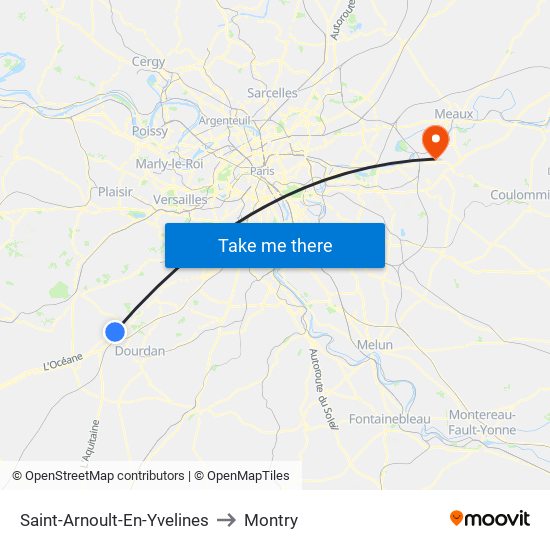 Saint-Arnoult-En-Yvelines to Montry map