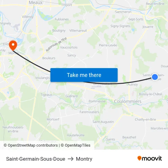 Saint-Germain-Sous-Doue to Montry map