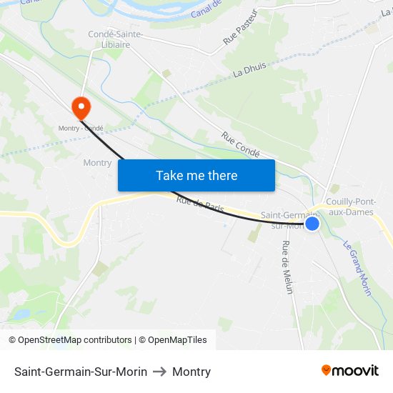 Saint-Germain-Sur-Morin to Montry map