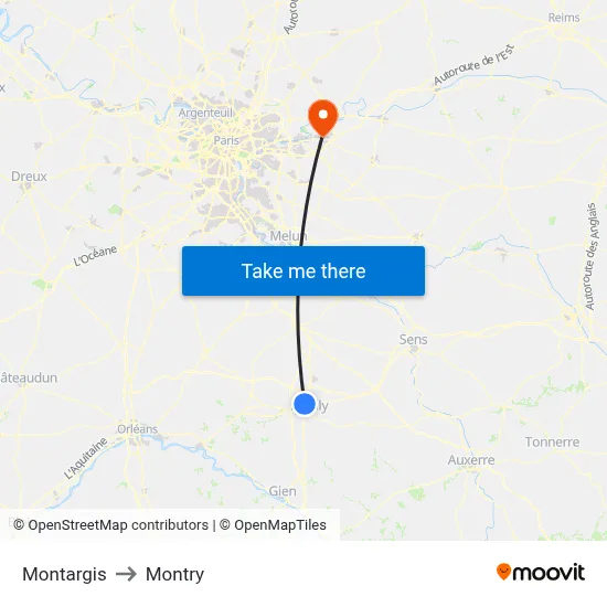 Montargis to Montry map