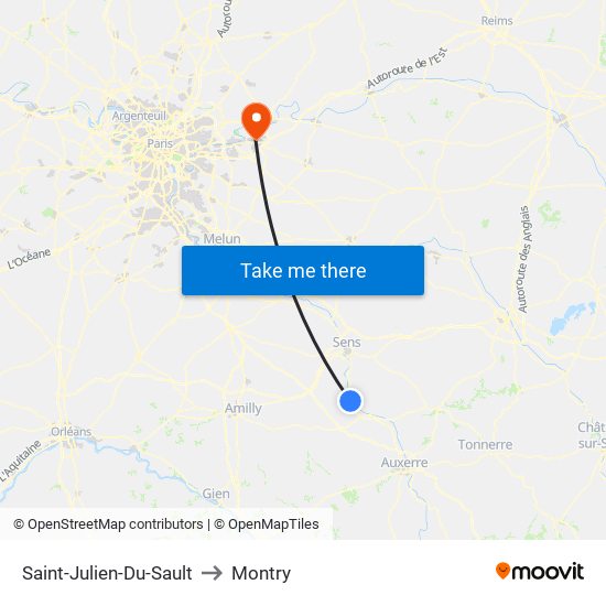 Saint-Julien-Du-Sault to Montry map