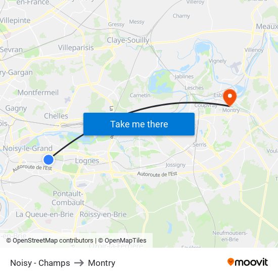 Noisy - Champs to Montry map