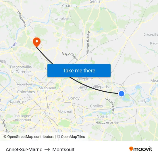 Annet-Sur-Marne to Montsoult map