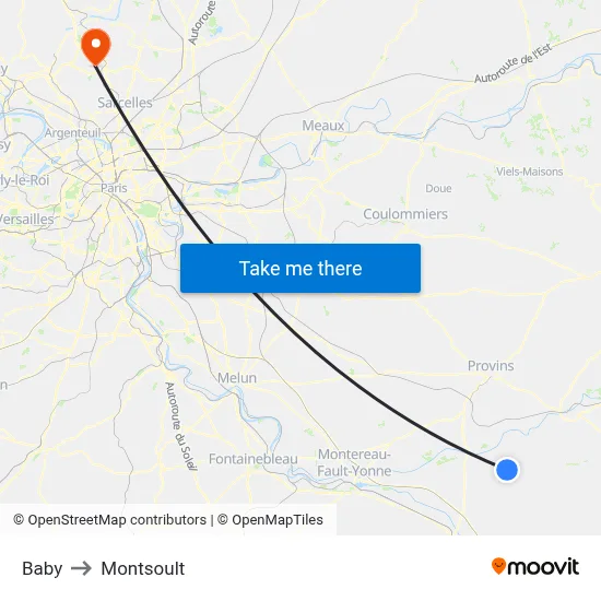 Baby to Montsoult map