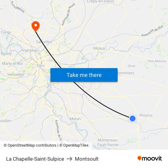 La Chapelle-Saint-Sulpice to Montsoult map