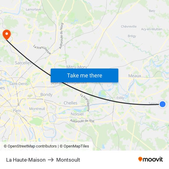 La Haute-Maison to Montsoult map