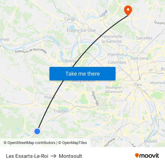 Les Essarts-Le-Roi to Montsoult map