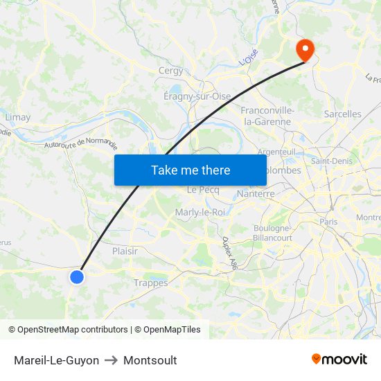 Mareil-Le-Guyon to Montsoult map