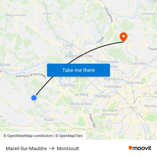 Mareil-Sur-Mauldre to Montsoult map