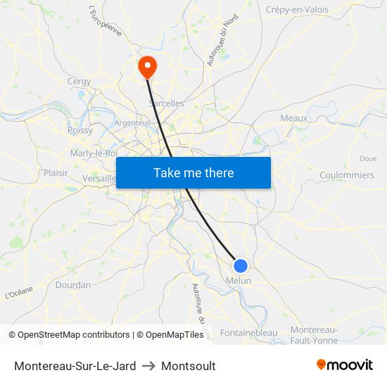 Montereau-Sur-Le-Jard to Montsoult map