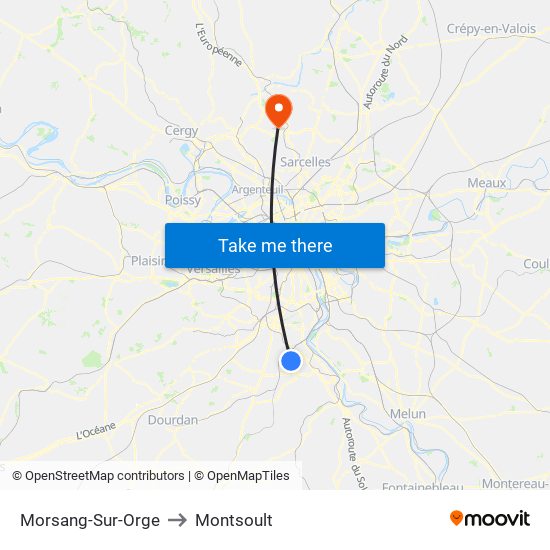 Morsang-Sur-Orge to Montsoult map