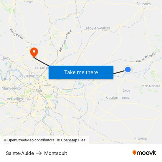 Sainte-Aulde to Montsoult map