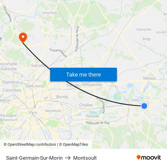 Saint-Germain-Sur-Morin to Montsoult map
