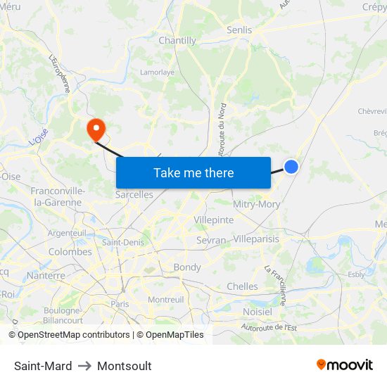 Saint-Mard to Montsoult map
