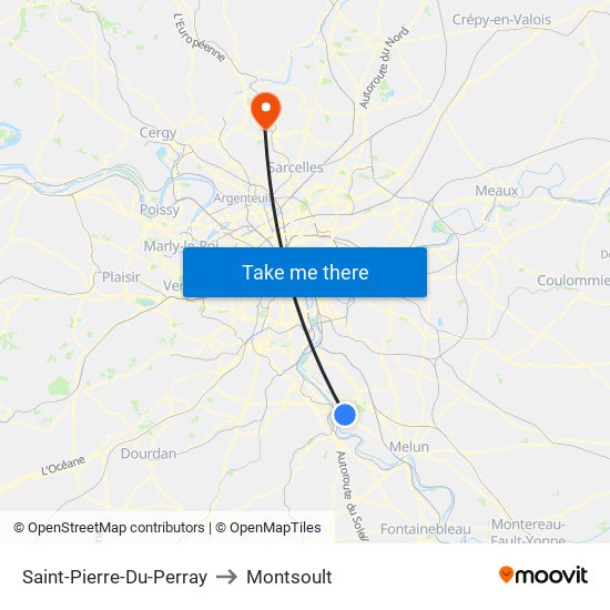 Saint-Pierre-Du-Perray to Montsoult map