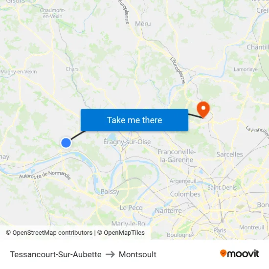 Tessancourt-Sur-Aubette to Montsoult map