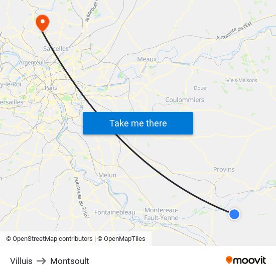 Villuis to Montsoult map