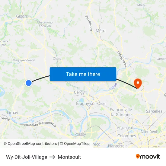 Wy-Dit-Joli-Village to Montsoult map